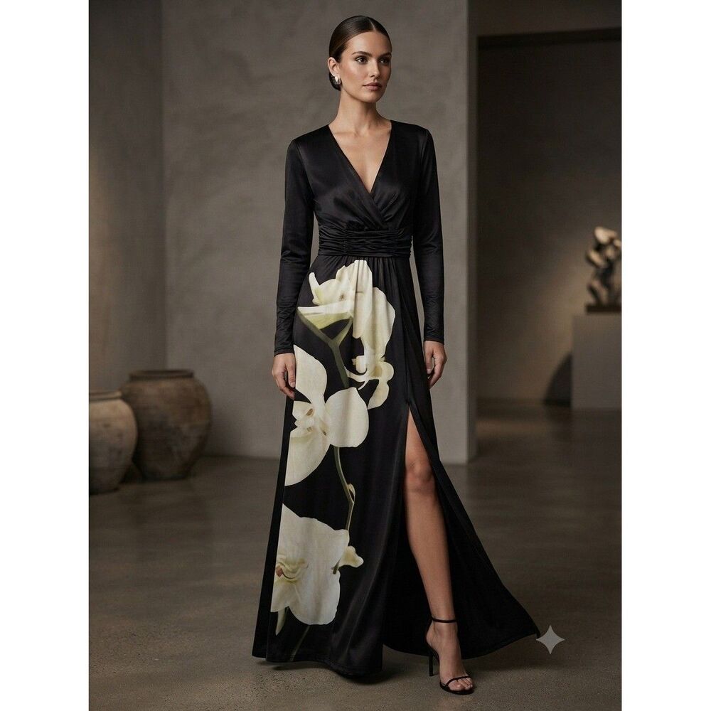 Altuzarra Maxi Dress Women XS Black Orchid Floral 20th Anniversary Collection